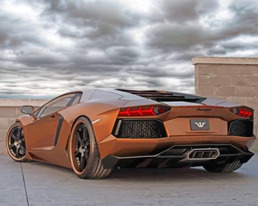 Brown Lamborghini Paint By Numbers