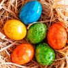 Colored Easter Eggs In A Basket paint by numbers
