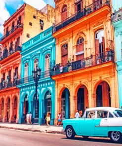 Colorful Buildings In Havana Paint By Numbers