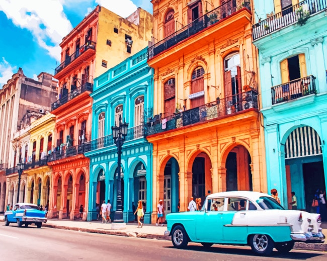 Colorful Buildings In Havana Paint By Numbers