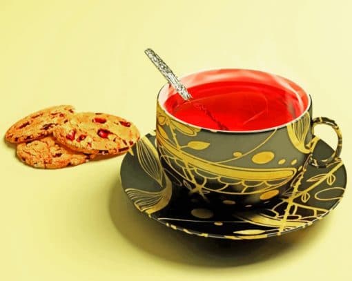 Cup Of Tea And Cookies paint by numbers