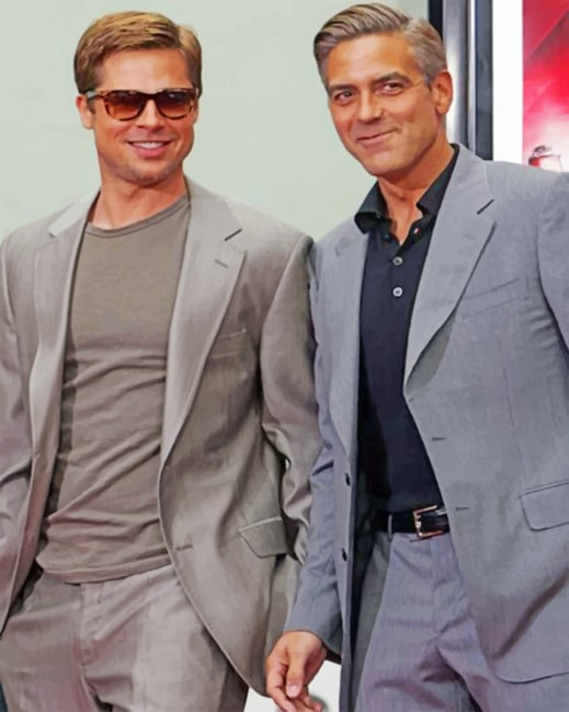 George Clooney And Brad Pitt paint by numbers