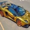 Golden Lamborghini Car paint by numbers