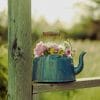 Green Teapot With flowers paint by numbers