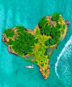 Heart Shape Island paint by numbers