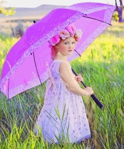 Little Girl With Umbrella paint by numbers
