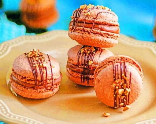 Macarons Dessert Cake paint by numbers