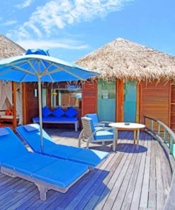 Maldives Resort Cabins paint by numbers