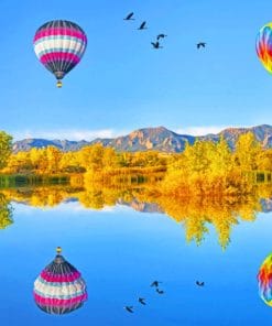 Reflected Hot Air Balloons Paint By Numbers