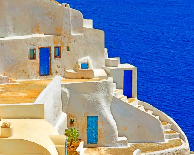Santorini Island In Greece paint by numbers