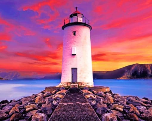 Twilight Lighthouse Paint By Numbers