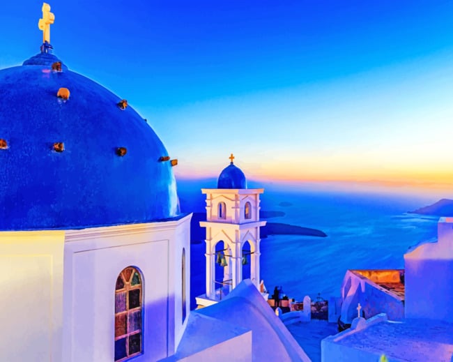 View From Santorini Greece paint by numbers