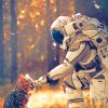 Aesthetic Astronaut With Cat paint by numbers