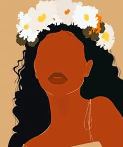 Art Flower Black Girl paint by numbers