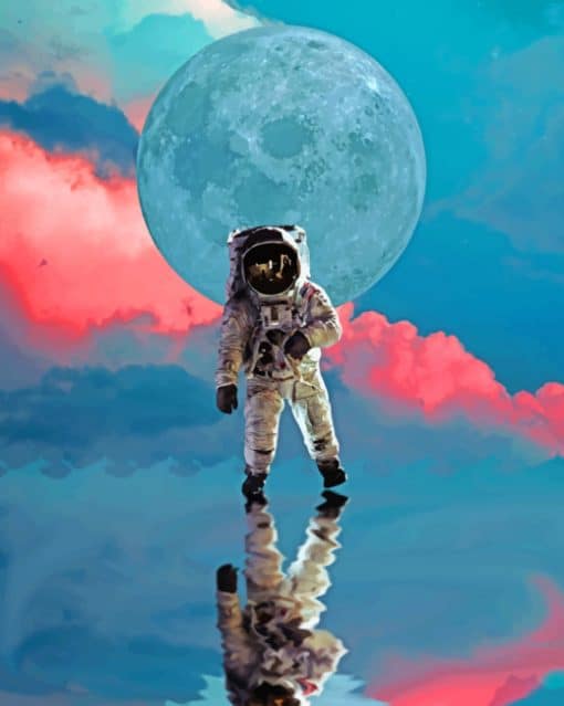 Astronaut Reflection paint by numbers