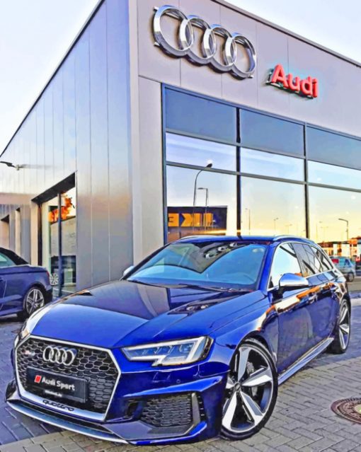 Blue Audi Sports Car paint by numbers