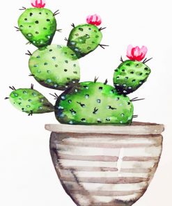 Cactus In Pot paint by numbers