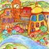 Colorful Buildings Abstract Art paint by numbers