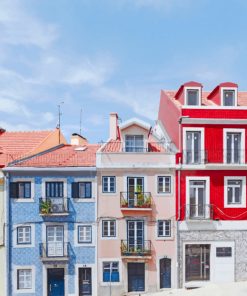 Colorful Houses Portugal paint by numbers
