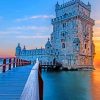 Garden Of Belem Tower Portugal paint by numbers