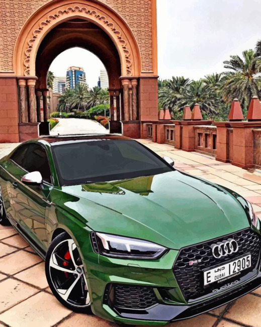 Green Audi paint by numbers