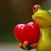 Green Frog Carrying Heart paint by numbers