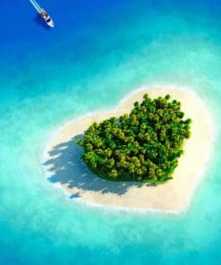 Heart Shaped Island paint by numbers