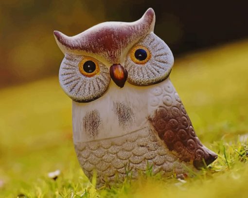 Horned Owl Figurine Bird paint by numbers