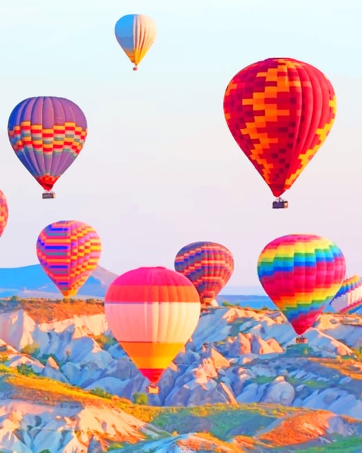 Paint by Numbers Kit : Level III : Hot Air Balloons in Cappadocia