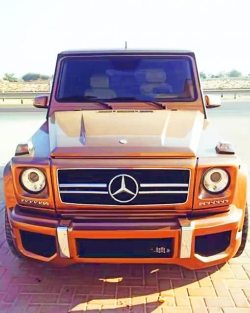 Orange Jeep Benz paint by numbers