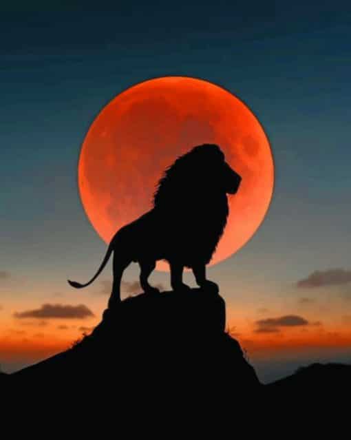 Lion Sunset paint by nnumbers