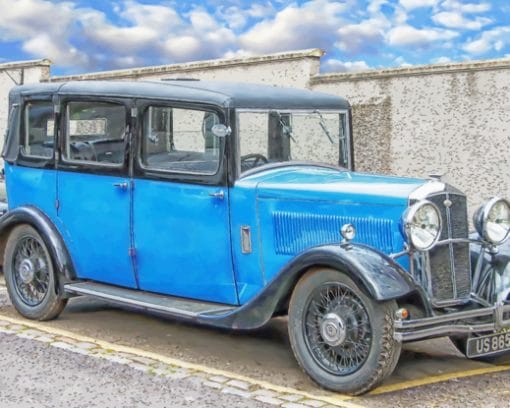 Old Blue Car paint by numbers