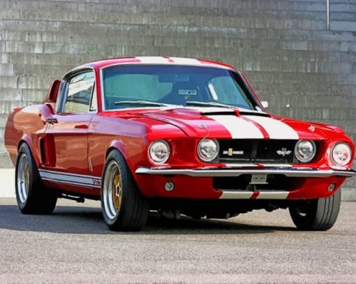 Red Shelby Gt500 paint by numbers