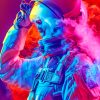 Astronaut With Smoke Bomb paint by numbers