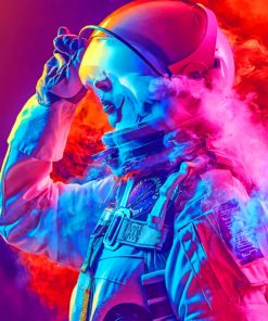 Astronaut With Smoke Bomb paint by numbers