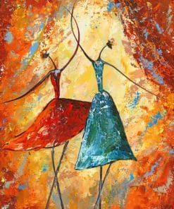 Abstract Ballet Dancers paint by numbers
