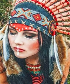 American Native Girl paint by numbers
