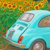 Antique Car And Sunflowers paint by numbers
