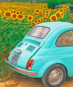 Antique Car And Sunflowers paint by numbers