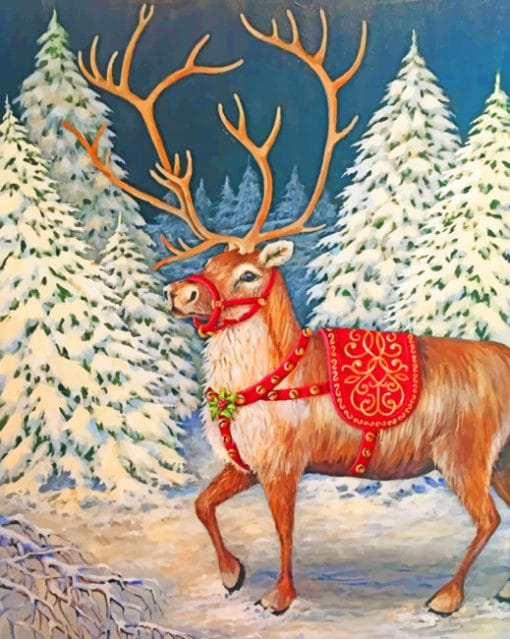 Christmas Reindeer paint by numbers