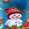 Christmas Snowman paint by numbers