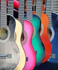 Colorful Guitars paint by numbers