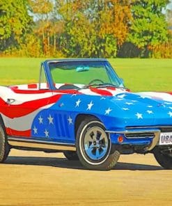 Corvette American Flag paint by numbers