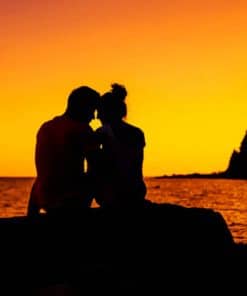 Couple Silhouette In Sea paint by numbers