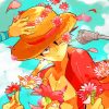 Floral Luffy paint by numbers