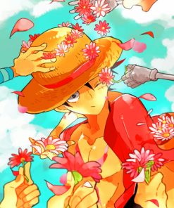 Floral Luffy paint by numbers