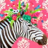 Floral Zebra Art paint by numbers