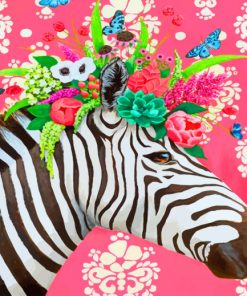 Floral Zebra Art paint by numbers