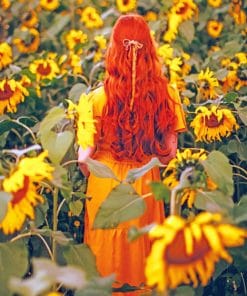 Ginger Girl Sunflowers paint by numbers