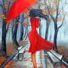 Girl In Rainy Day paint by numbers